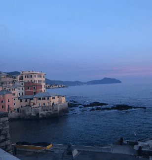 Boccadasse in Genoa at dusk